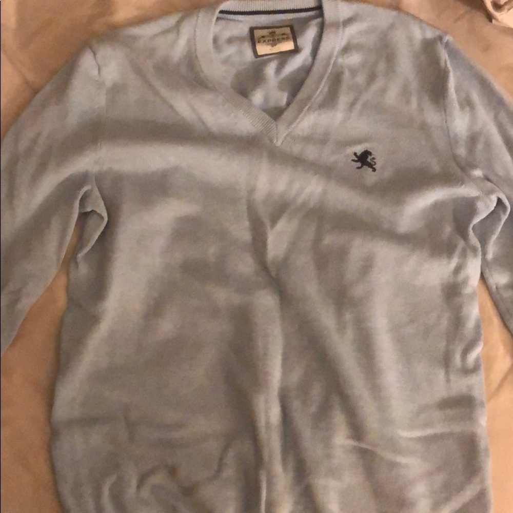 Express blue v neck sweater